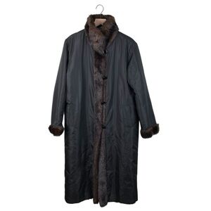 Vintage Tally-Ho Outerwear Fully Reversible Faux Fur Mink Coat Size Medium 90s